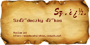 Szádeczky Ákos névjegykártya