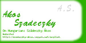 akos szadeczky business card